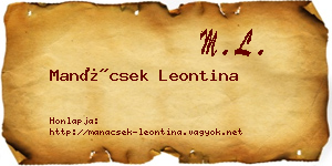 Manácsek Leontina névjegykártya